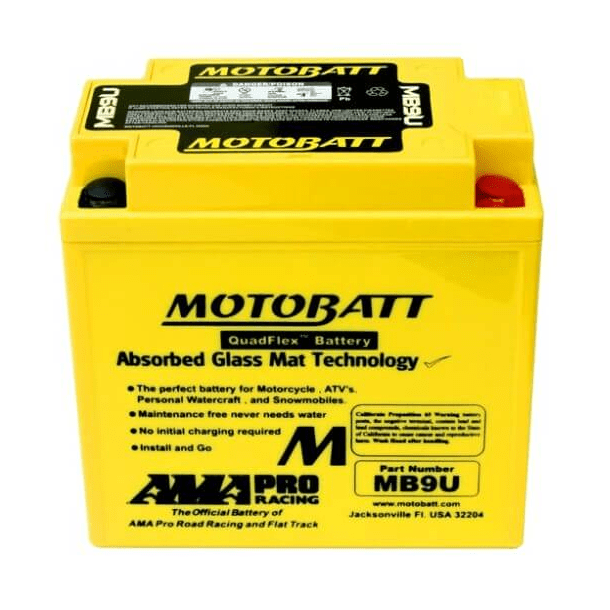 Motobatt 12 V 11 Ah 140 A batteri MB9U