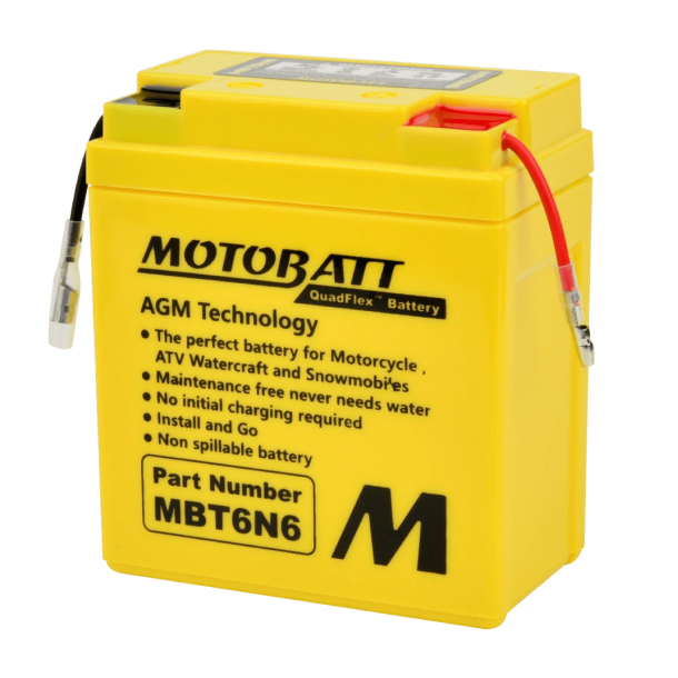 Motobatt 6V 6Ah 90A batteri MBT6N6