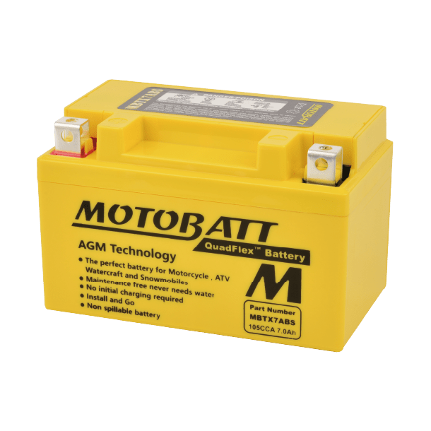 Motobatt - 12V 7Ah 105A batteri - MBTX7ABS