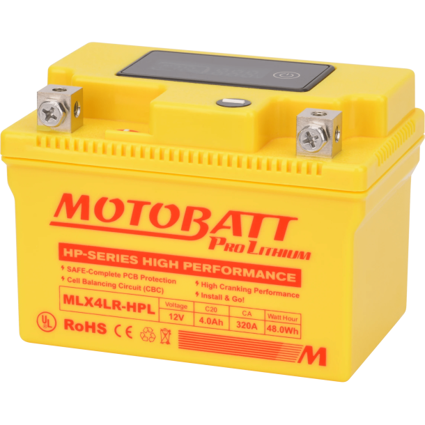 Motobatt  12 V 4 Ah 320 A LiFePO4-batteri  MLX4LR-HPL