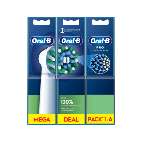 Oral-B Cross Action White Pro B�rstehoveder - 6 stk.