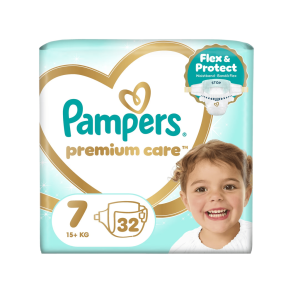 Pampers Premium Care Bleer - Value Pack, Str. 7, 32 stk.