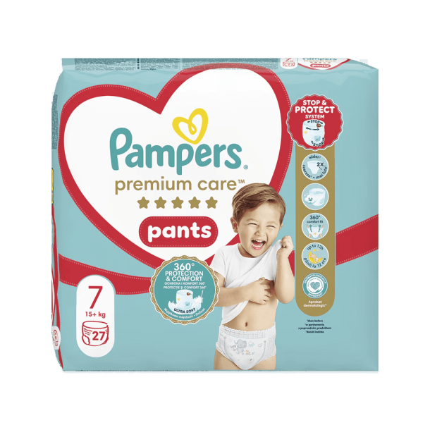 Pampers Premium Care Pants Buksebleer - Value Pack, Str. 7, 27 stk.