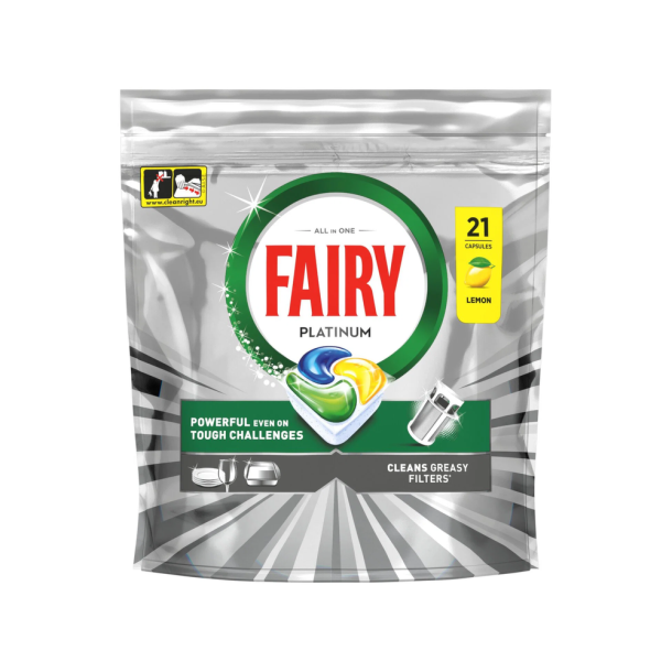 Fairy Platinum Lemon Opvasketabs - 21 stk.