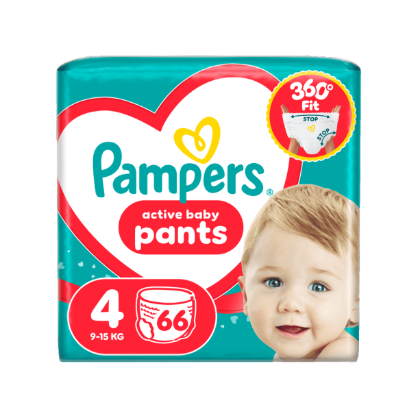 Pampers Pants Buksebleer - Giant Pack, Str. 4, 66 stk.
