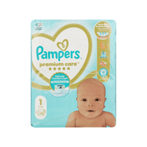 Pampers Premium Care Bleer - Value Pack, Str. 1, 72 stk.