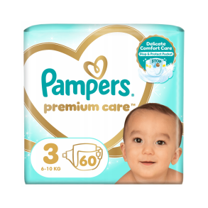 Pampers Premium Care Bleer - Value Pack, Str. 3, 60 stk.