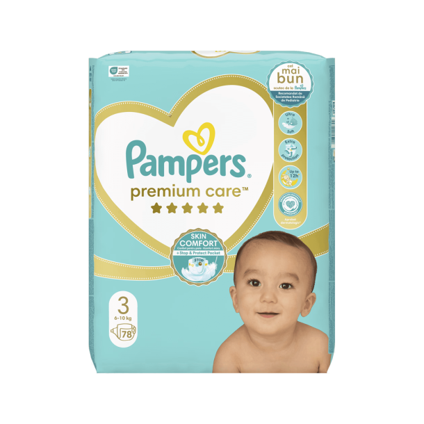 Pampers Premium Care Bleer - Jumbo Pack, Str. 3, 78 stk.