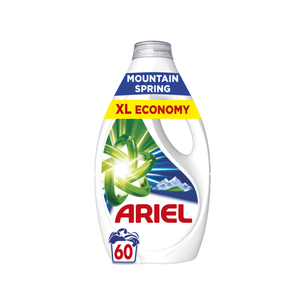 Ariel Mountain Spring Flydende vaskemiddel - 60 vaske, 2,7 l