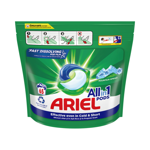 Ariel Mountain Spring Vaskepulver - 6 vaske, 330 g