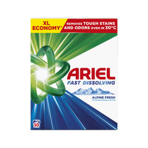 Ariel Mountain Spring Vaskepulver - 50 vaske, 2,75 kg
