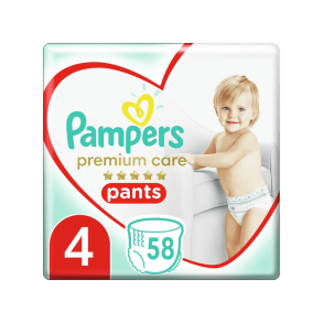 Pampers Premium Care Pants Buksebleer - Jumbo Pack Plus, Str. 4, 58 stk.