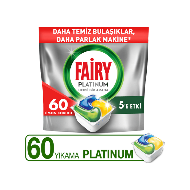 Fairy Platinum Lemon Opvasketabs - 60 stk.