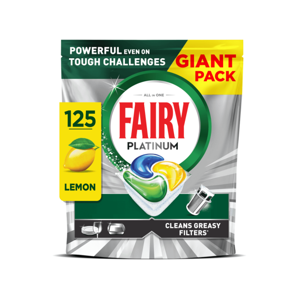 Fairy Platinum Lemon Opvasketabs - 125 stk.