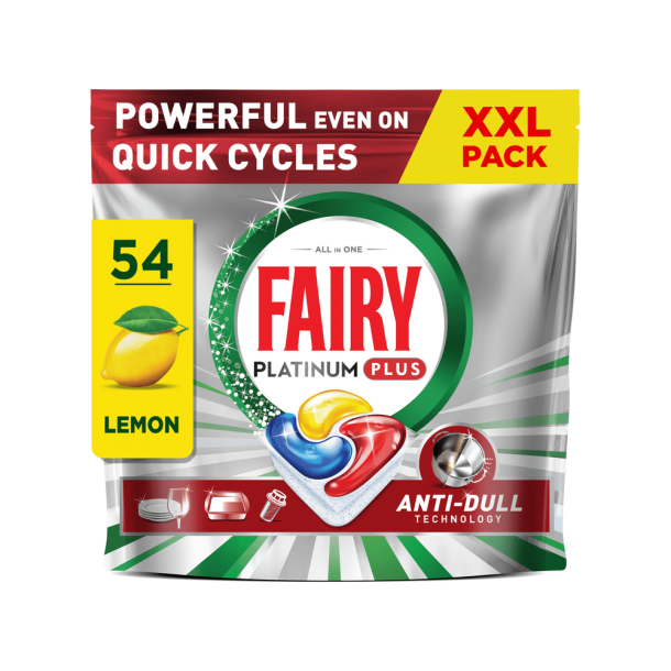 Fairy Platinum+ Lemon Opvasketabs - 54 stk.