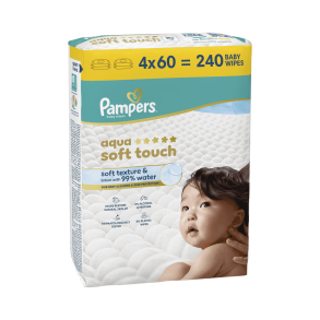 Pampers Aqua Soft Touch V�dservietter - 4 x 60 stk.