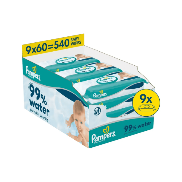 Pampers Water V&aring;dservietter - 60 stk.