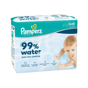 Pampers Water V&aring;dservietter - 3 x 60 stk.