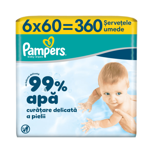Pampers Water V�dservietter - 6 x 60 stk.