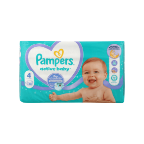 Pampers Active Baby Bleer - Value Pack Minus, Str. 4, 46 stk.