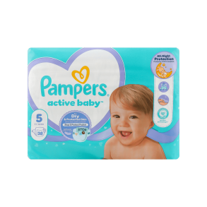 Pampers Active Baby Bleer - Value Pack Minus, Str. 5, 38 stk.