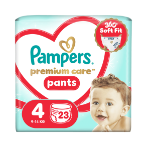 Pampers Premium Care Pants Buksebleer - Carry Pack, Str. 4, 23 stk.