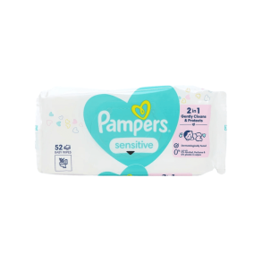 Pampers Sensitive V&aring;dservietter - Plastfri, 52 stk.