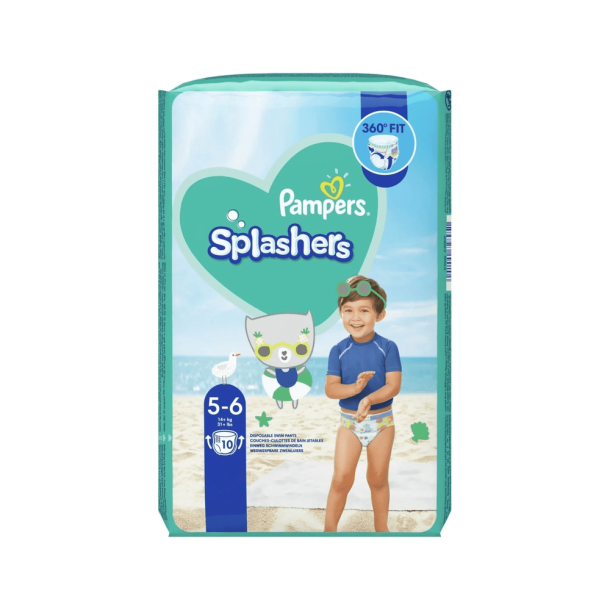 Pampers Pants Splashers Buksebleer - Str. 5, 14+ kg, 10 stk.