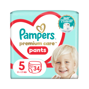 Pampers Premium Care Pants Buksebleer - Value Pack, Str. 5, 34 stk.