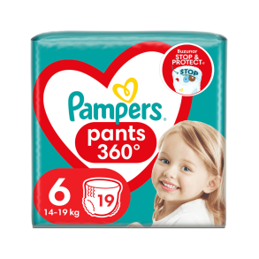 Pampers Pants Buksebleer - Carry Pack, Str. 6, 19 stk.