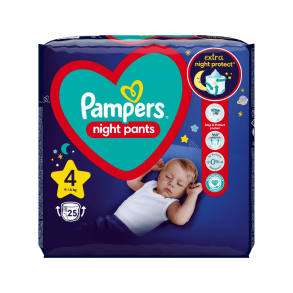 Pampers Night Pants Buksebleer - Value Pack, Str. 4, 25 stk.