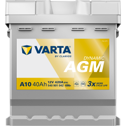 VARTA Dynamic AGM startbatteri 12 V 40 Ah/420 A L- 175 &times; 175 &times; 190 mm