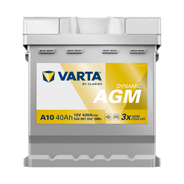 VARTA Dynamic AGM startbatteri 12 V 40 Ah/420 A L- 175 &times; 175 &times; 190 mm