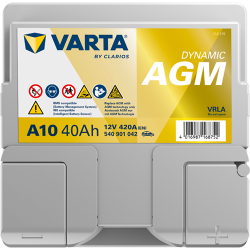 VARTA Dynamic AGM startbatteri 12 V 40 Ah/420 A L- 175 &times; 175 &times; 190 mm