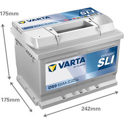 VARTA Dynamic SLI startbatteri 12 V 60 Ah/540 A L- 242 &times; 175 &times; 175 mm