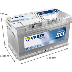 VARTA Dynamic SLI startbatteri 12 V 80 Ah/740 A L- 315 &times; 175 &times; 175 mm
