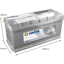 VARTA Dynamic EFB startbatteri 12 V 105 Ah/950 A L- 394 &times; 175 &times; 190 mm