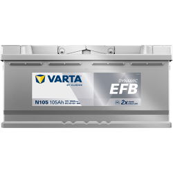 VARTA Dynamic EFB startbatteri 12 V 105 Ah/950 A L- 394 &times; 175 &times; 190 mm