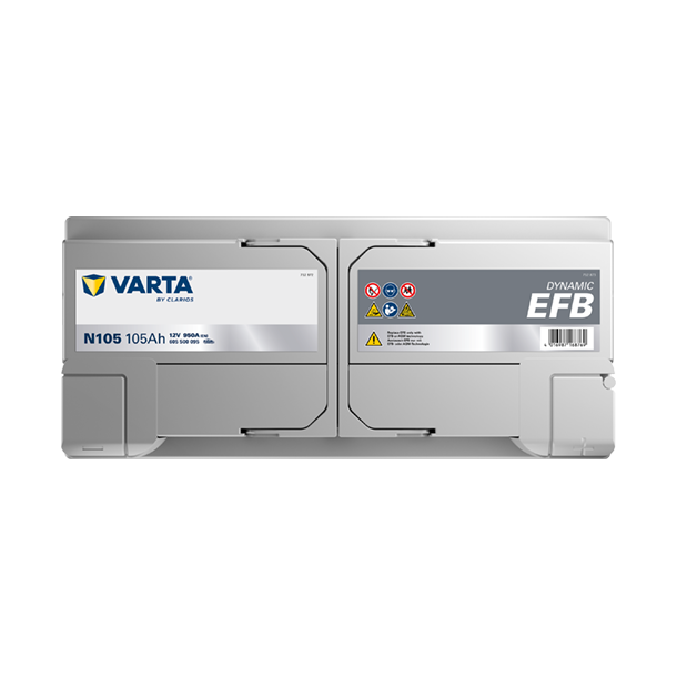 VARTA Dynamic EFB startbatteri 12 V 105 Ah/950 A L- 394 &times; 175 &times; 190 mm