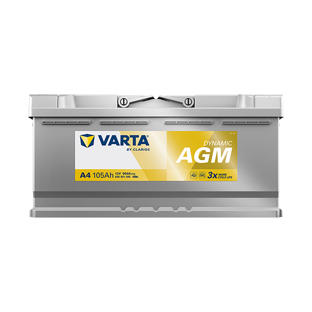 VARTA Dynamic AGM startbatteri 12 V 105 Ah/950 A L- 393 &times; 175 &times; 190 mm