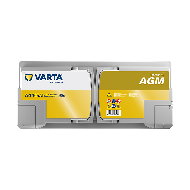 VARTA Dynamic AGM startbatteri 12 V 105 Ah/950 A L- 393 &times; 175 &times; 190 mm