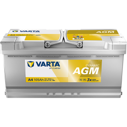 VARTA Dynamic AGM startbatteri 12 V 105 Ah/950 A L- 393 &times; 175 &times; 190 mm