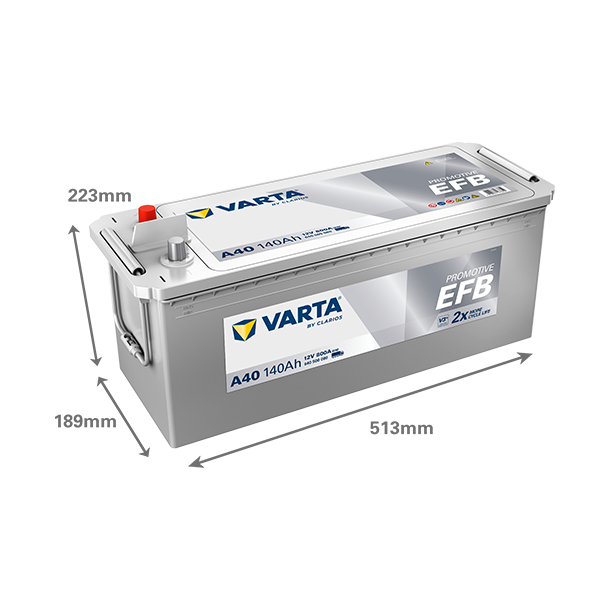 VARTA ProMotive EFB lastbilsbatteri 12 V 140 Ah/800 A 518 &times; 189 &times; 223 mm