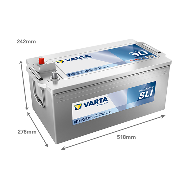 VARTA ProMotive SLI lastbilsbatteri 12 V 225 Ah/1150 A L+ 518 &times; 276 &times; 242 mm