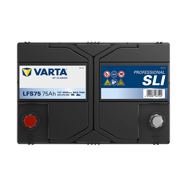 VARTA Professional Starter SLI startbatteri 12 V 75 Ah/600 A L+ 260 &times; 175 &times; 225 mm