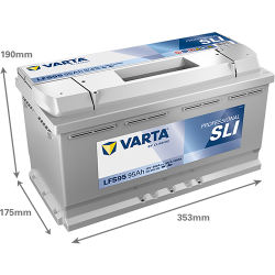 VARTA Professional Starter SLI startbatteri 12 V 95 Ah/800 A L- 353 &times; 175 &times; 190 mm