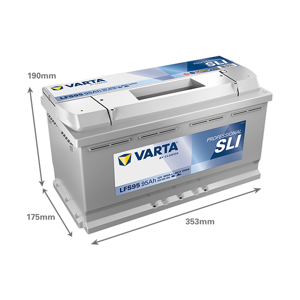 VARTA Professional Starter SLI startbatteri 12 V 95 Ah/800 A L- 353 &times; 175 &times; 190 mm