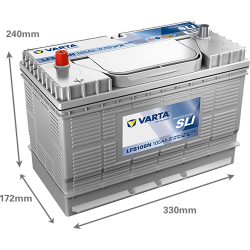 VARTA Professional Starter SLI startbatteri 12 V 105 Ah/800 A L- 330 &times; 172 &times; 240 mm