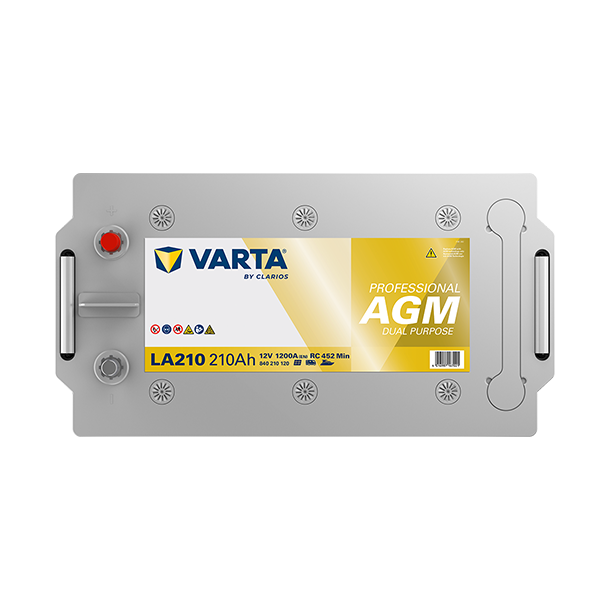 VARTA Professional Dual Purpose AGM fritidsbatteri 12 V 210 Ah/1200 A L- 518 &times; 276 &times; 242 mm