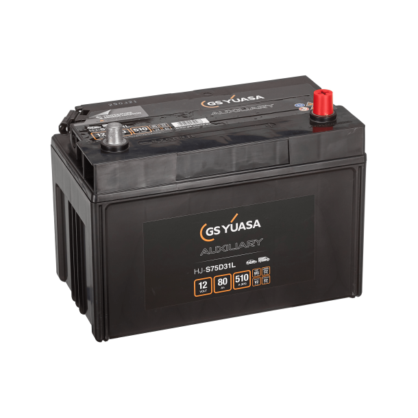 Yuasa - 12V 80Ah 510A Batteri - HJ-S75D31L